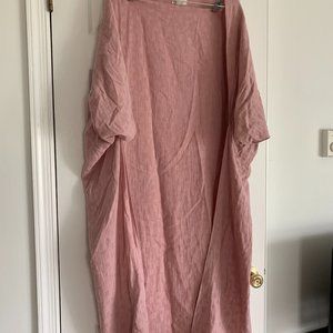 Soft Pink Coverup. Open front. Half sleeve. Beach Nights. Cardigan. Long. US M